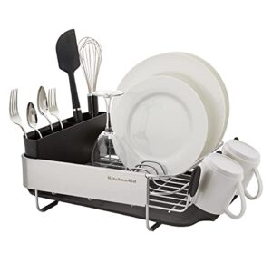 KitchenAid Compact Stainless Steel Dish Rack, 16.06-Inch, Black