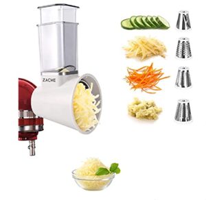 slicer/shredder attachments for kitchenaid stand mixers, food slicers cheese grater attachment, salad maker accessory vegetable chopper with 4 blades dishwasher safe