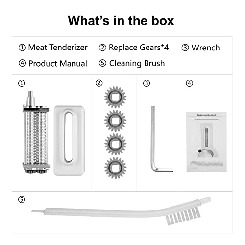 [UPGRADE] Meat Tenderizer Attachment for All KitchenAid Household Stand Mixers- Mixers Accesssories Meat Tenderizers No More Jams and Break