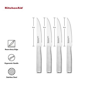 KitchenAid Gourmet Forged Steak Knife Set, High-Carbon Japanese Stainless Steel, 4 Piece, Brushed