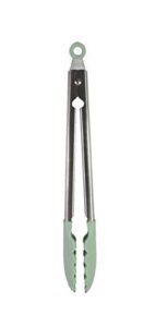 kitchenaid gourmet silicone-tipped stainless steel tongs, 14.5 inch, pistachio