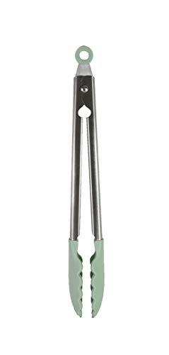 KitchenAid Gourmet Silicone-Tipped Stainless Steel Tongs, 14.5 Inch, Pistachio