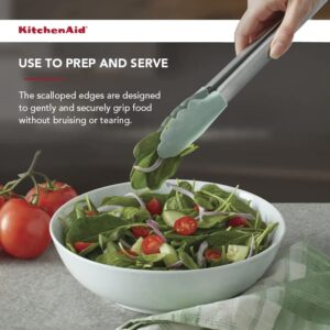 KitchenAid Gourmet Silicone-Tipped Stainless Steel Tongs, 14.5 Inch, Pistachio