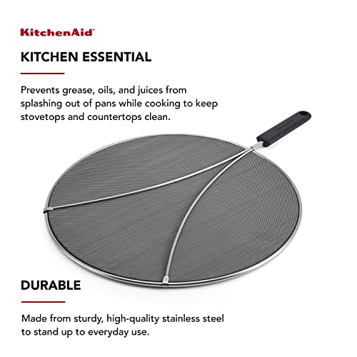 KitchenAid Gourmet Odor Absorbing Splatter Screen, 13-Inch, Black