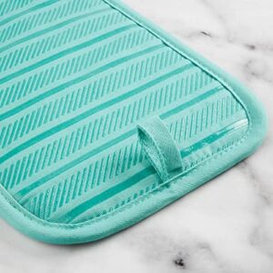 KitchenAid Albany Pot Holder 2-Pack Set, Aqua Sky, 7"x10"