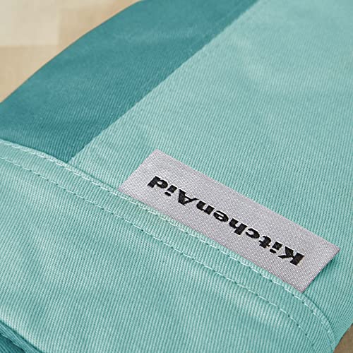 KitchenAid Beacon Two-Tone Oven Mitt 2-Pack Set, 5.75"x13", Aqua Sky