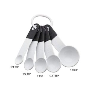 KitchenAid Classic Measuring Spoons, Set of 5, White/Black