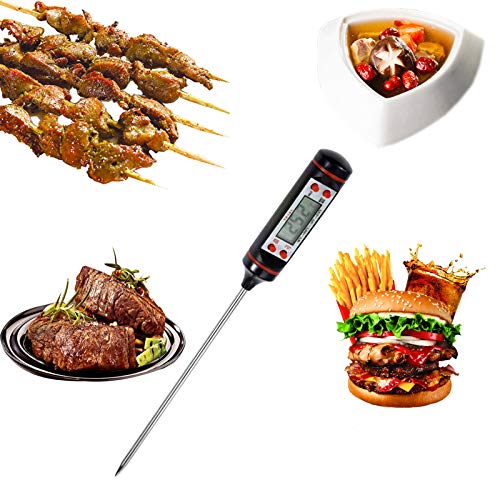 Meat Thermometer, Cooking Thermometer [5.8 Inch Long Probe] with Instant Read, LCD Screen, Hold Function for Kitchen Food Smoker Grill BBQ Meat Candy Milk Water
