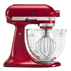 KitchenAid KSM155GBCA 5-Qt. Artisan Design Series with Glass Bowl - Candy Apple Red