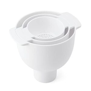 kitchenaid set of 5 kitchen funnel set, with removable strainer and removable spout,white