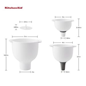 KitchenAid Set of 5 Kitchen Funnel Set, with Removable Strainer and Removable Spout,White