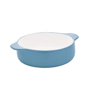 kitchenaid vitrified stoneware round casserole baker, 2.25-quart, blue velvet