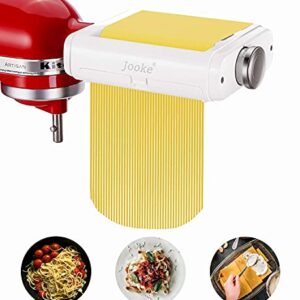 Pasta Maker Attachment for All Kitchenaid Mixers,Noodle Ravioli Maker Kitchen Aid Mixer Accessories 3 in 1 Pasta Attachments Included Pasta Roller Spaghetti Cutter Fettuccine Cutter and Cleaning Brush