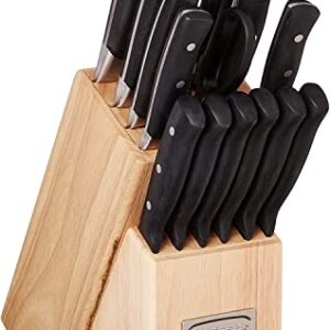 15 Piece Kitchen Knife Set with Block by Cuisinart, Cutlery Set, Triple Rivet Collection, C77TR-15P