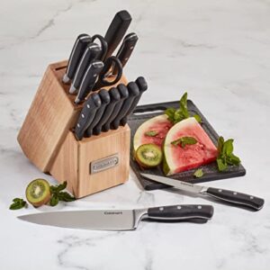 15 Piece Kitchen Knife Set with Block by Cuisinart, Cutlery Set, Triple Rivet Collection, C77TR-15P
