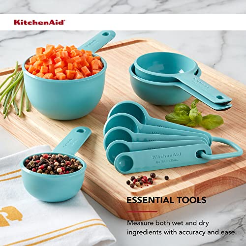 KitchenAid Universal Measuring Cup and Spoon Set, 9 Piece, Aqua Sky