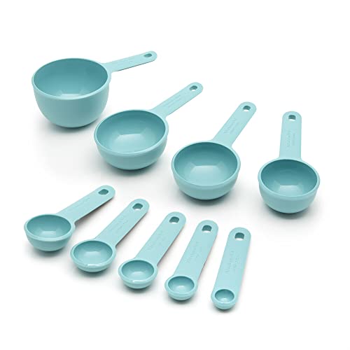 KitchenAid Universal Measuring Cup and Spoon Set, 9 Piece, Aqua Sky