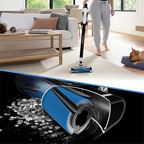 SHARK UZ565H Pro Cordless Vacuum with Clean Sense IQ & MultiFLEX Technology, PowerFins Plus Brushroll, Includes Duster Crevice Tool & Anti-Allergen Dusting Brush, Up to 40 Minute Runtime, White/Blue