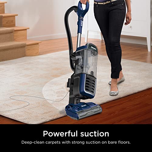 Shark NV151 Navigator Pro Complete Upright Vacuum with HEPA Filtration, Swivel Steering, Power Brush, Crevice Tool & Upholstery Tool, for Pet Hair & Multi-Surface Cleaning, Navy, 0.87 Qt. Dust Cup