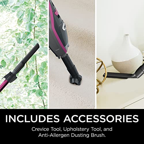 Shark HV371 Rocket Pro DLX Corded Stick, Removable Hand Vacuum, Advanced Swivel Steering, XL Cup, Crevice Tool, Upholstery Tool & Anti-Allergen Dust Brush, Fuchsia, Capacity