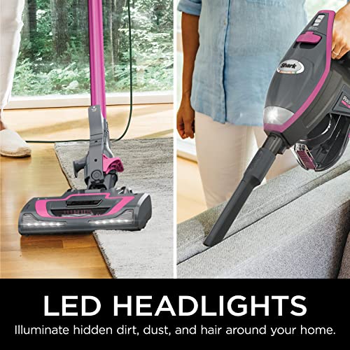Shark HV371 Rocket Pro DLX Corded Stick, Removable Hand Vacuum, Advanced Swivel Steering, XL Cup, Crevice Tool, Upholstery Tool & Anti-Allergen Dust Brush, Fuchsia, Capacity