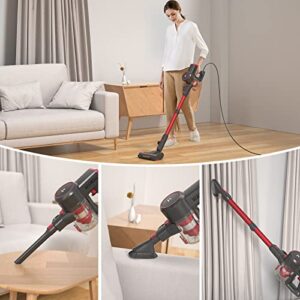 Corded Stick Vacuum Cleaner, 600W 20Kpa Stick Vacuum with Anti-Tangle Motorized Led Floor Brush 6-in-1 Self-Standing&Multi-Tool, Lightweight Handheld Vacuum for Hardwood Floor/Carpet/Pet Hair A300