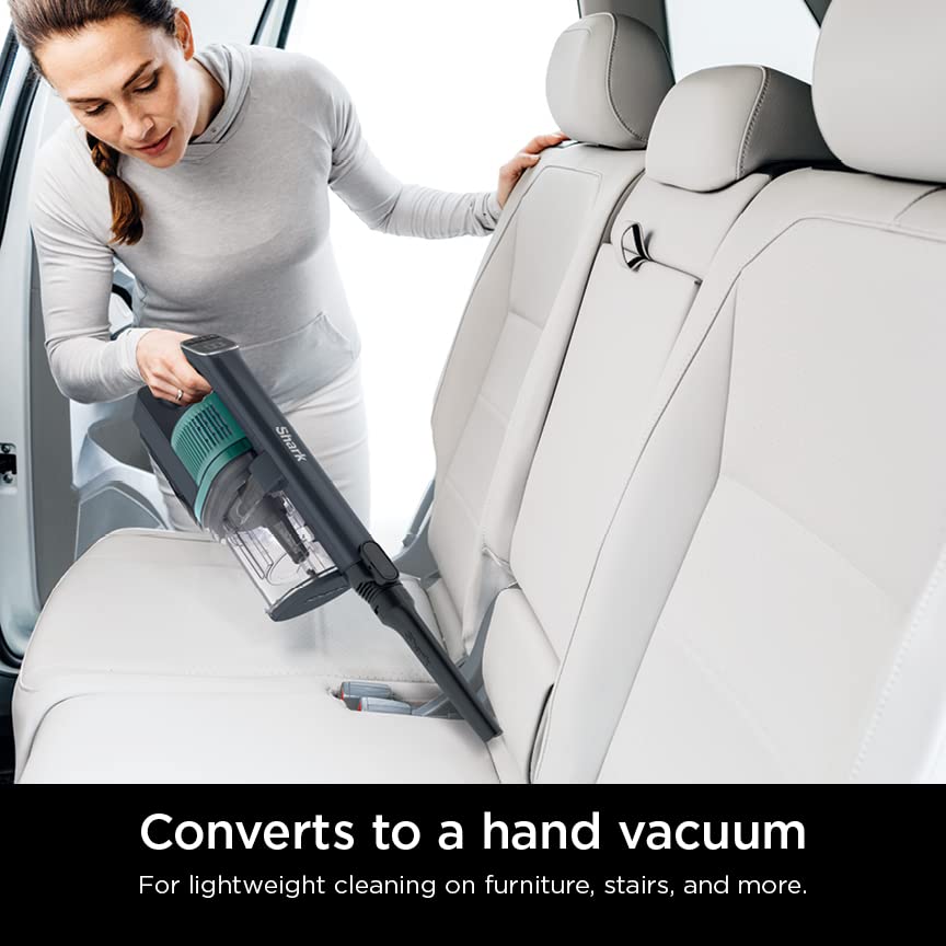 Shark IZ631H Cordless Pro Vacuum with PowerFins and Self-Cleaning Brushroll, Includes Upholstery Tool & Crevice Tool, Up To 60 Minute Runtime, HEPA Filtration, Cordless Vacuum, Dark Grey/Mojito