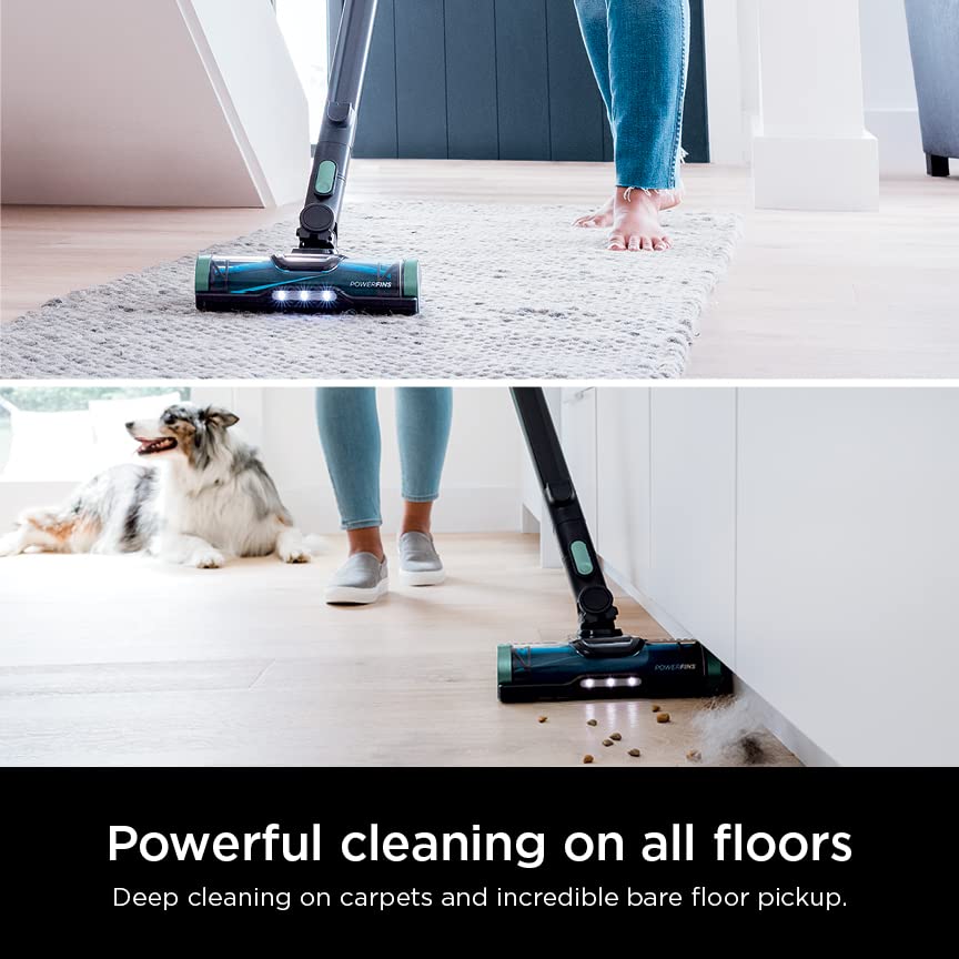 Shark IZ631H Cordless Pro Vacuum with PowerFins and Self-Cleaning Brushroll, Includes Upholstery Tool & Crevice Tool, Up To 60 Minute Runtime, HEPA Filtration, Cordless Vacuum, Dark Grey/Mojito