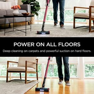 Shark IZ362H Anti-Allergen Cordless Lightweight Stick Vacuum with Self-Cleaning Brushroll, PowerFins, Removable Handheld, Crevice, Upholstery, Anti-Allergen, Pet Multi-Tool, Flex, 40 min runtime, Red