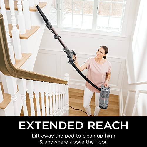 Shark AZ2002 Vertex Powered Lift-Away Upright Vacuum with DuoClean PowerFins, Self-Cleaning Brushroll, Large Dust Cup, Pet Crevice Tool, Dusting Brush & Power Brush, Silver/Rose Gold