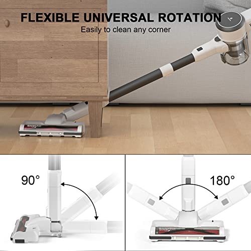 Girnoor Vacuum Cleaner, 600W Powerful 20KPA Suction Corded Stick Vacuum Cleaner with LED Floor Head, Self-Standing &Multi-Tool, Lightweight Handheld Vacuum for Hardwood G165