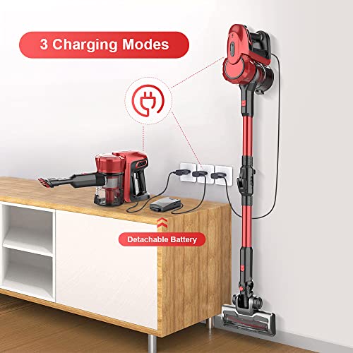 Cordless Stick Vacuum Cleaner Foldable，30KPa/350W Brushless Motor Cordless Vacuum 6 in 1 Multifunction Handheld Vacuum, LED Display, Up to 45 Mins Runtime for Pet Hair/Sofa Gap/Carpet/Hardwood Floor