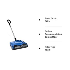 Shark Rechargeable Floor and Carpet Sweeper, 10in cleaning path with Quiet operation V2700Z (Renewed)