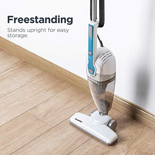 EUREKA Lightweight Corded Stick Vacuum Cleaner Powerful Suction Convenient Handheld Vac with Filter for Hard Floor, 3-in-1, Aqua Blue