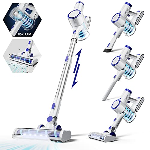 ORFELD Cordless Vacuum Cleaner, 24000Pa Powerful Cordless Vacuum, 6 in 1 Lightweight Stick Vacuum with Brushless Motor - 40 Min Runtime, for Pet Hair Carpet Car Hardwood Floor Cleaning