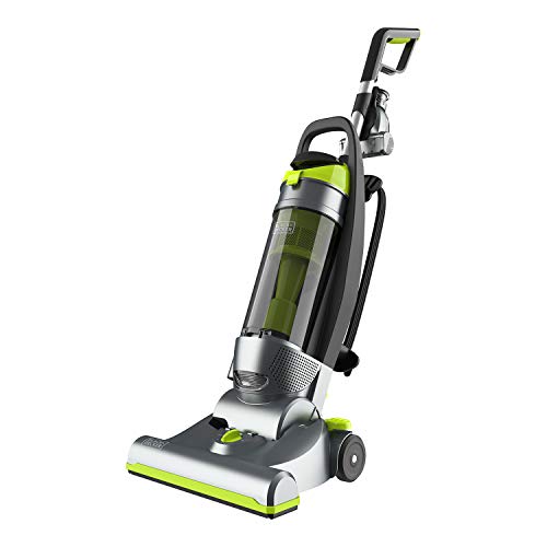 BLACK+DECKER Bagless Upright Vacuum Cleaner with Anti-Allergen HEPA Filer, Corded 1,200 Watt Motor & 5-Position Carpet Height Settings, (BDXURV309G), Gray/Green