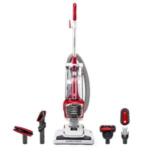 kenmore du2015 bagless upright vacuum lightweight carpet cleaner with 10’hose, hepa filter, 4 cleaning tools for pet hair, hardwood floor, red