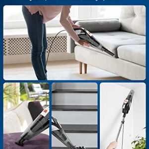 Stick Vacuum Cleaner, Corded Small Handheld Vacuum Lightweight Electric Brooms, 18Kpa Strong Suction 4-in-1 Portable 600W Mini Hand Vac for Home Pet Hair Hard Floor, Carpet