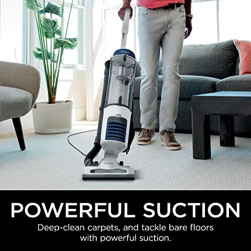 Shark NV141 Navigator Anti-Allergen Plus Upright Vacuum with HEPA Filtration, XL Large Cup Capacity, Dusting Brush, Crevice Tool & Wide Upholstery Tool for Multi-Surface Cleaning, White, 2.9 Qt