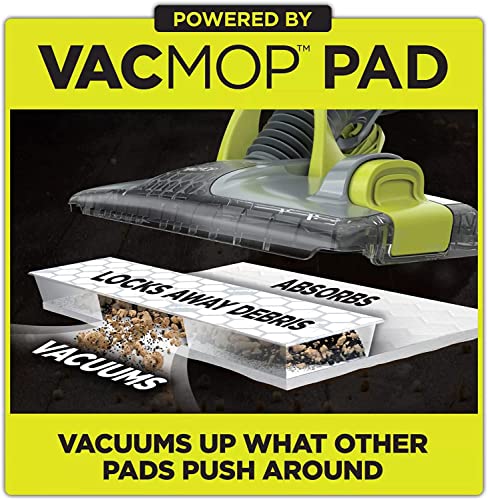 Shark VC205 VACMOP Pro Max Cordless Hard Floor Vacuum Mop with Disposable Pad Cleaning Solution (Renewed), Shark Vc205 -Green / Gray