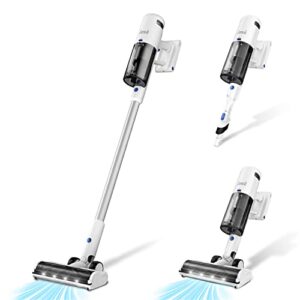 inse cordless vacuum cleaner, 30kpa 450w lightweight stick vacuum with led display, rechargeable cordless stick vacuum with 2500mah battery up to 60min runtime for hard floor carpet pet hair home-v120