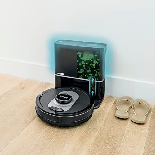 SHARK AV2501AE AI Robot Vacuum with XL HEPA Self-Empty Base, Bagless, 60-Day Capacity, LIDAR Navigation, Perfect for Pet Hair, Compatible with Alexa, Wi-Fi Connected Black (Renewed), RV2502AE
