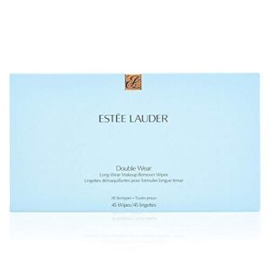 estee lauder double wear long-wear makeup remover wipes, 1 pack, 45 wipes