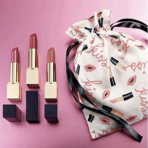 Estee Lauder for Sculpted Lips Trio Lipsticks Gift Set 3 Full Sizes 410 Dynamic, 110 Insatiable Ivory, and 221 Pink Parfait