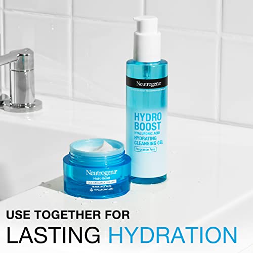 Neutrogena Hydro Boost Fragrance-Free Hydrating Facial Cleansing Gel with Hyaluronic Acid, Daily Foaming Face Wash Gel & Makeup Remover, Lightweight, Oil-Free & Non-Comedogenic, 5.5 fl. oz