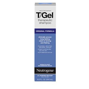 neutrogena t/gel therapeutic shampoo original formula, anti-dandruff treatment for long-lasting relief of itching and flaking scalp as a result of psoriasis and seborrheic dermatitis, 8.5 fl oz
