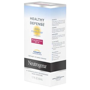 Neutrogena Healthy Defense Daily Moisturizer with SPF 50 and Vitamin E, Lightweight Face Lotion with SPF 50 Sunscreen and Antioxidants, Vitamin C & Vitamin E, 1.7 fl. oz (Pack of 2)