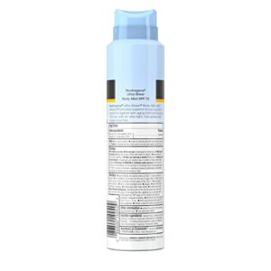 Neutrogena Ultra Sheer Body Mist Sunscreen Spray Broad Spectrum SPF 70, Lightweight, Non-Greasy & Water Resistant, Oil-Free & Non-Comedogenic UVA/UVB Sunscreen Mist, 5 oz (Pack of 3)