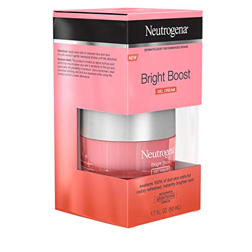 Neutrogena Bright Boost Brightening Moisturizing Face with Skin Resurfacing and Brightening Neoglucosamine for smooth skin Facial with AHA PHA and Mandelic Acids, Gel Cream, 1.7 Fl Oz