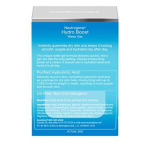 Neutrogena Hydro Boost Hyaluronic Acid Hydrating Water Gel Daily Face Moisturizer for Dry Skin, Oil-Free, Non-Comedogenic Face Lotion, 1.7 fl. oz